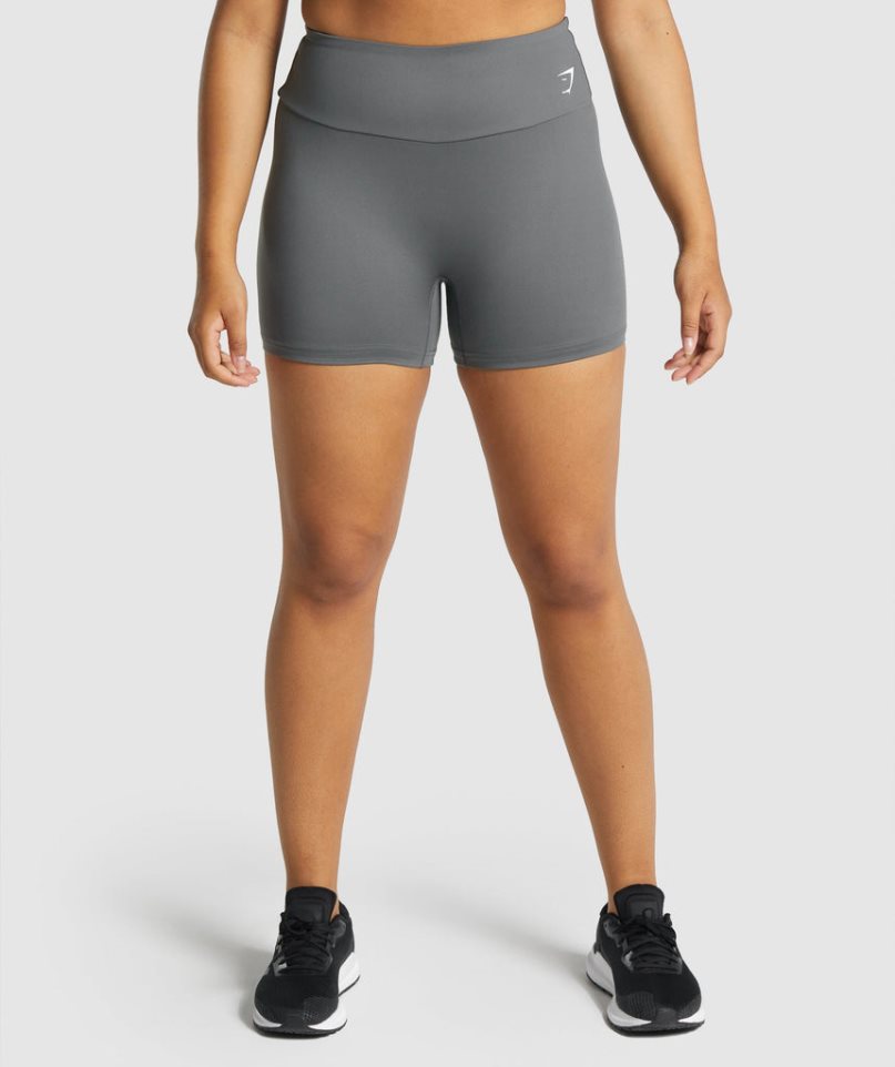 Szorty Gymshark Treningowe Damskie Szare | PL 498BXE